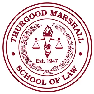 Thurgood Marshall School of Law official seal with scales of justice and torch, established 1947
